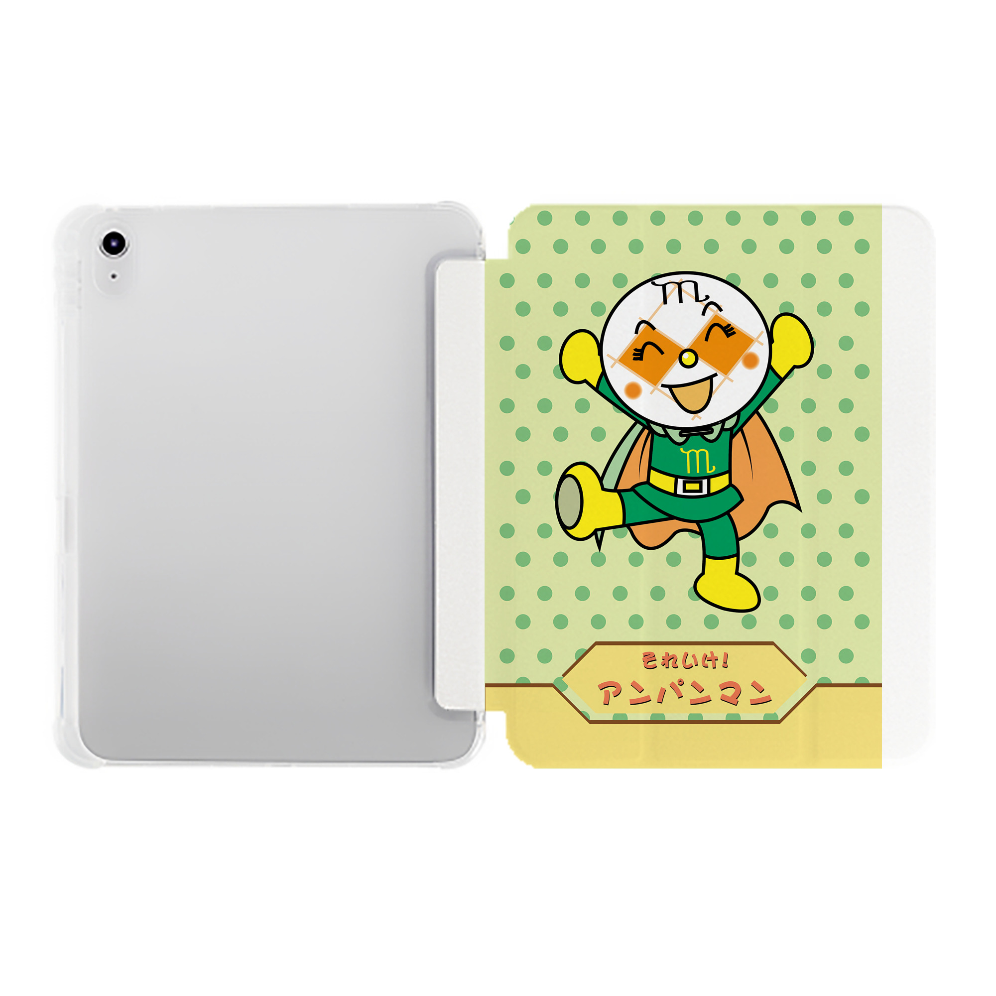 （画像用） アンパンマン Anpanman IPad ケース ペン収納付き 三つ折りスタンド PUレザー×シリコン 対応機種9.5/10.5/10.9インチ